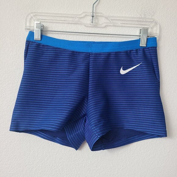 NEW Nike Womens Pro Elite Track & Field Shorts AO8486-000 Size L Blue